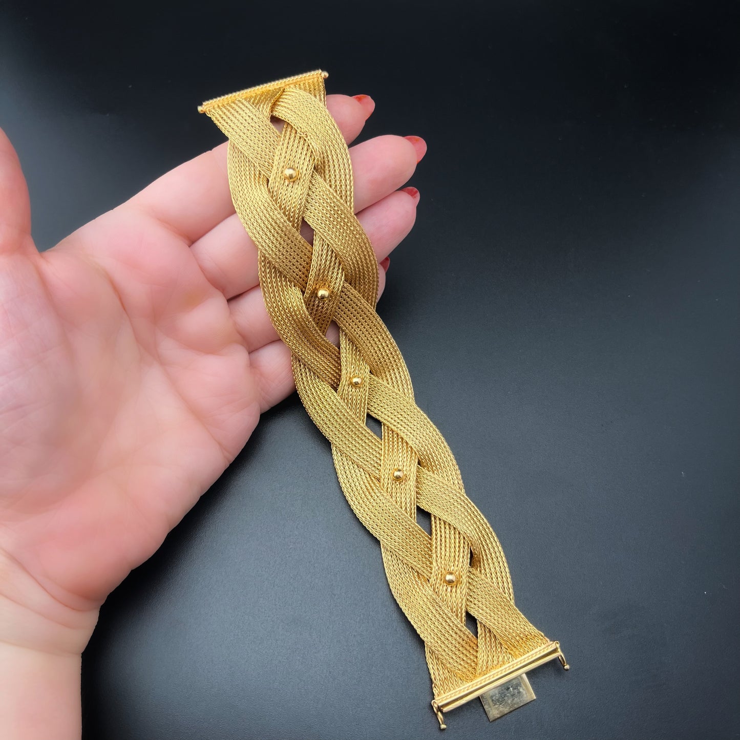 Importante bracciale italiano a treccia in oro 18 ct 63.1 grammi