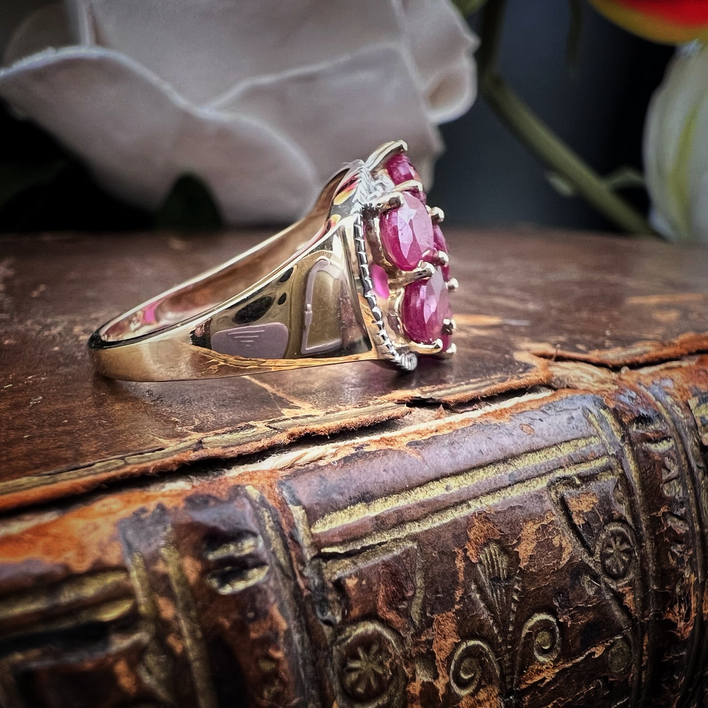 Ruby Daisy Ring