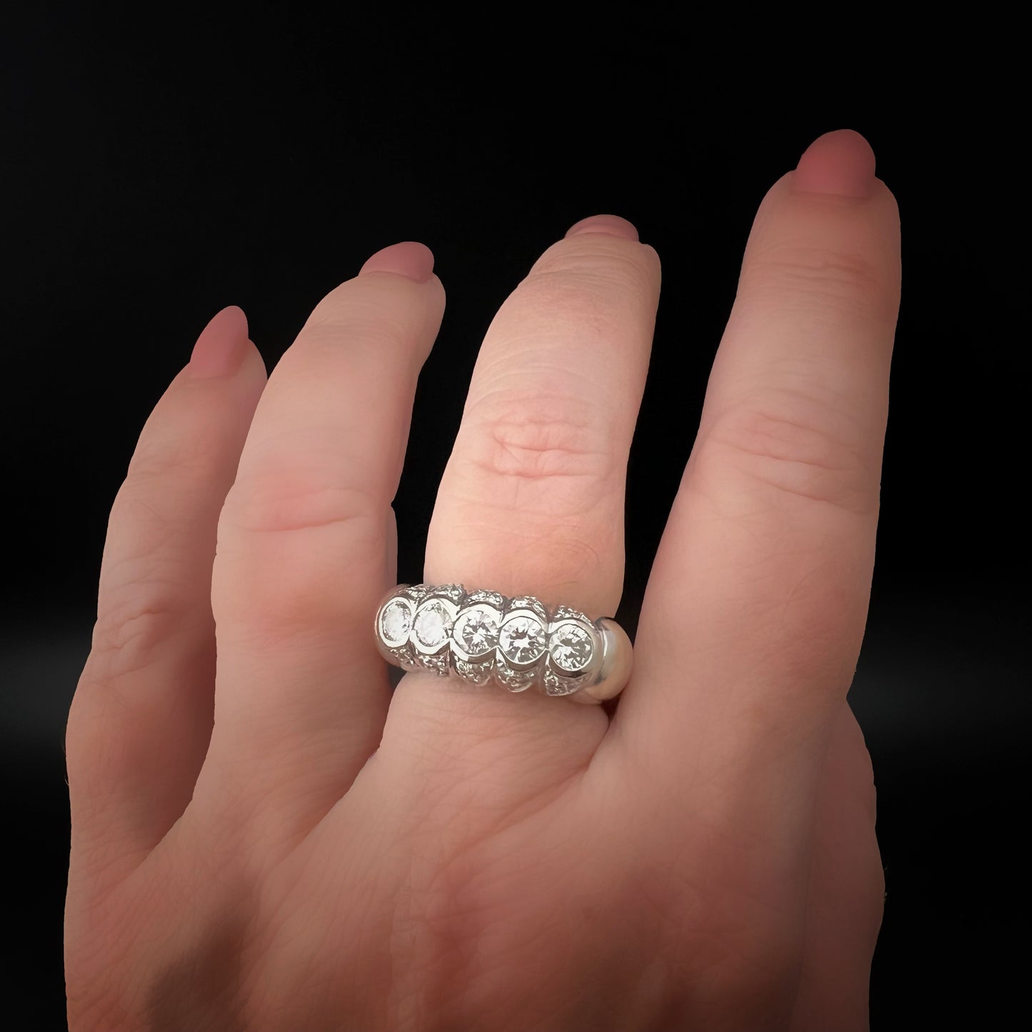 Riviera-Bandring aus 18 Karat Gold und Diamanten von insgesamt 1,40 Karat