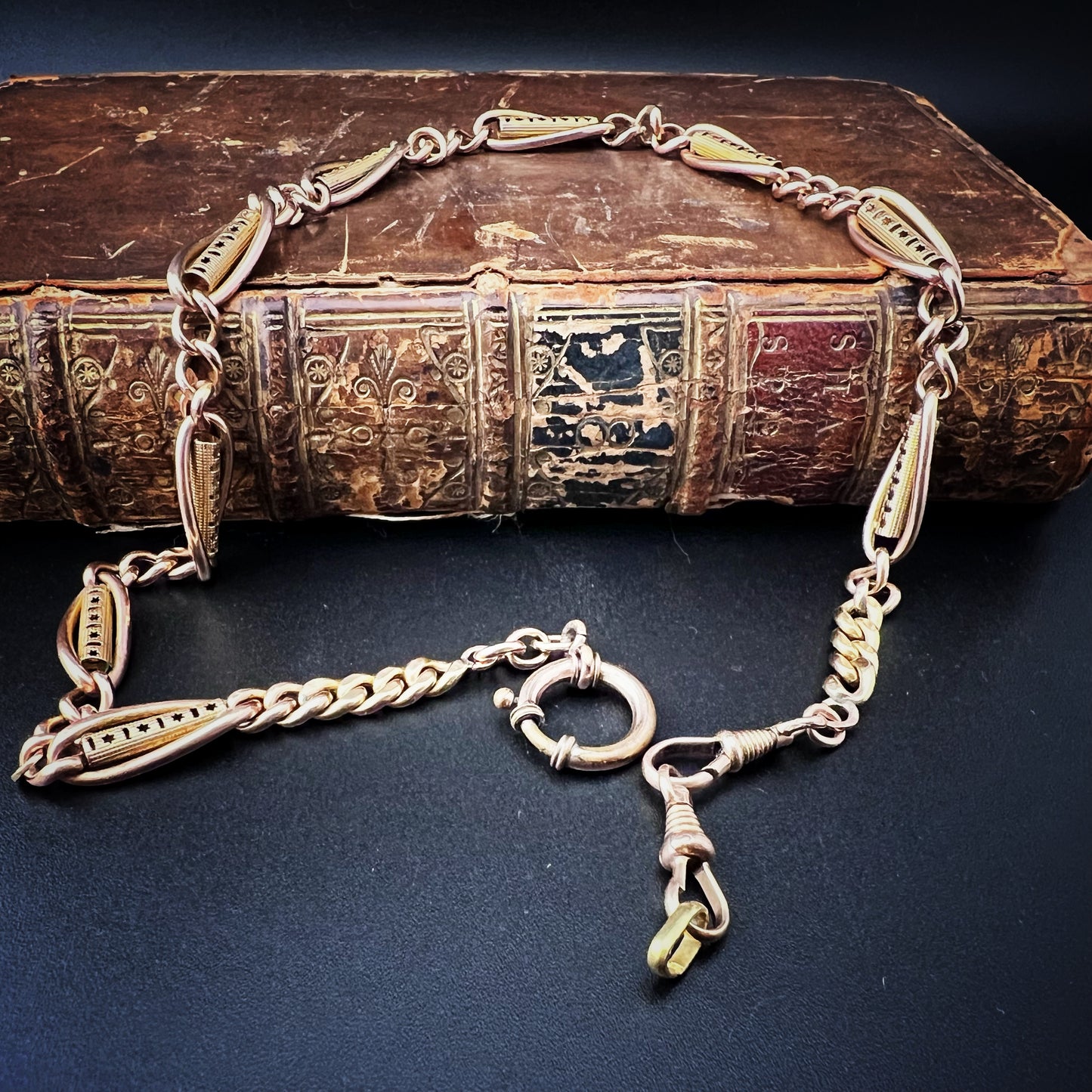 Antique 9ct gold watch chain