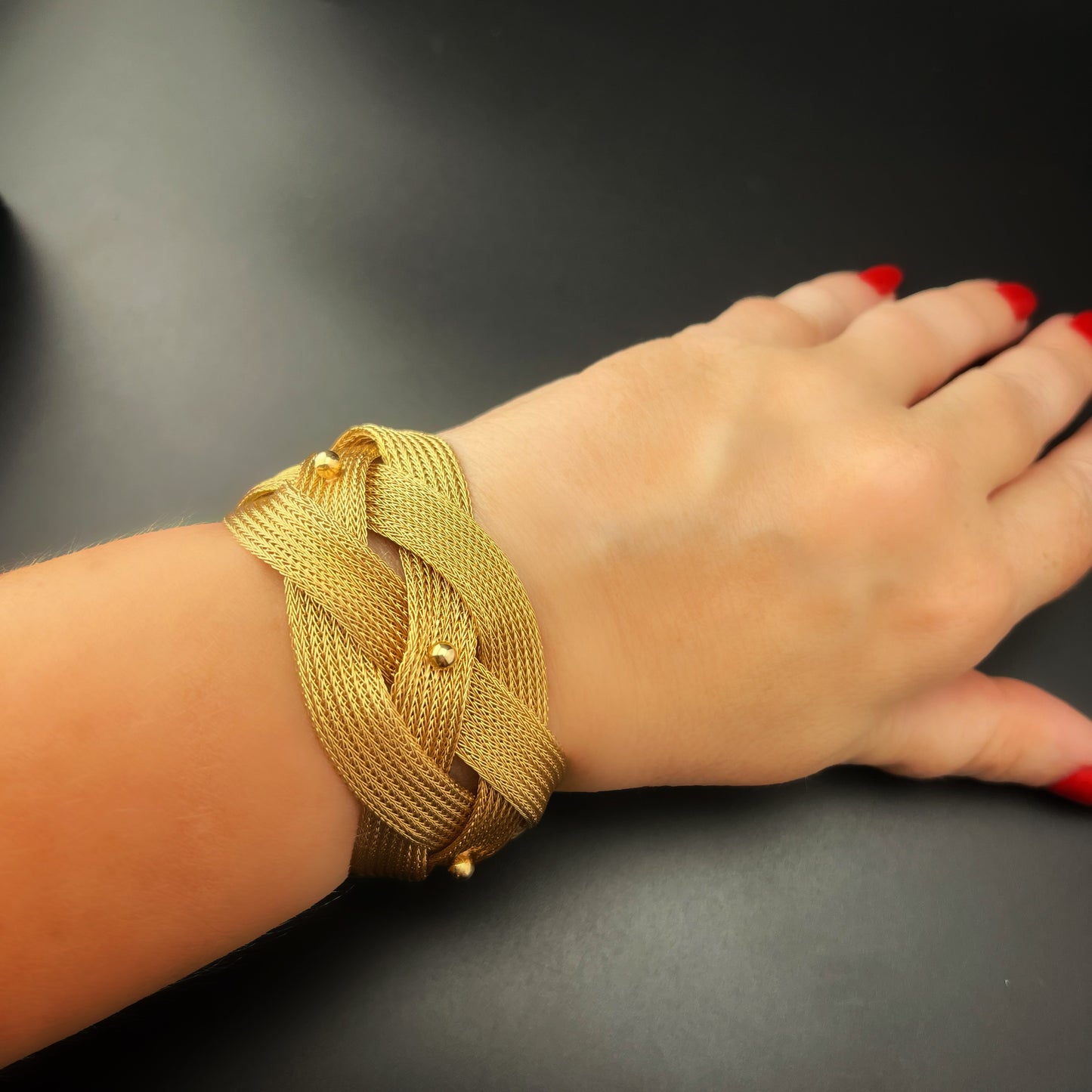 Importante bracciale italiano a treccia in oro 18 ct 63.1 grammi