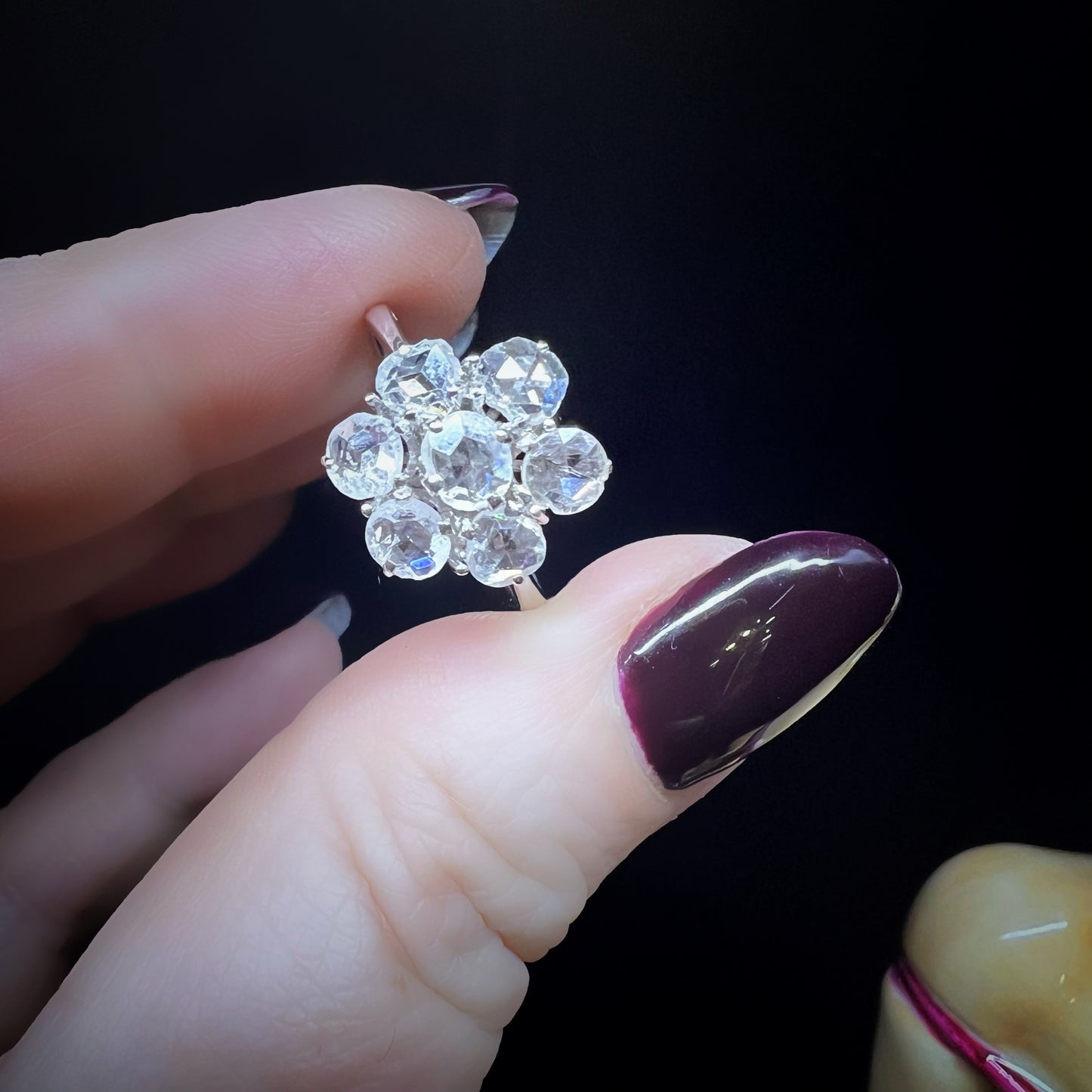 Gänseblümchenring aus 18 Karat Gold mit Rosettendiamanten – 1930er