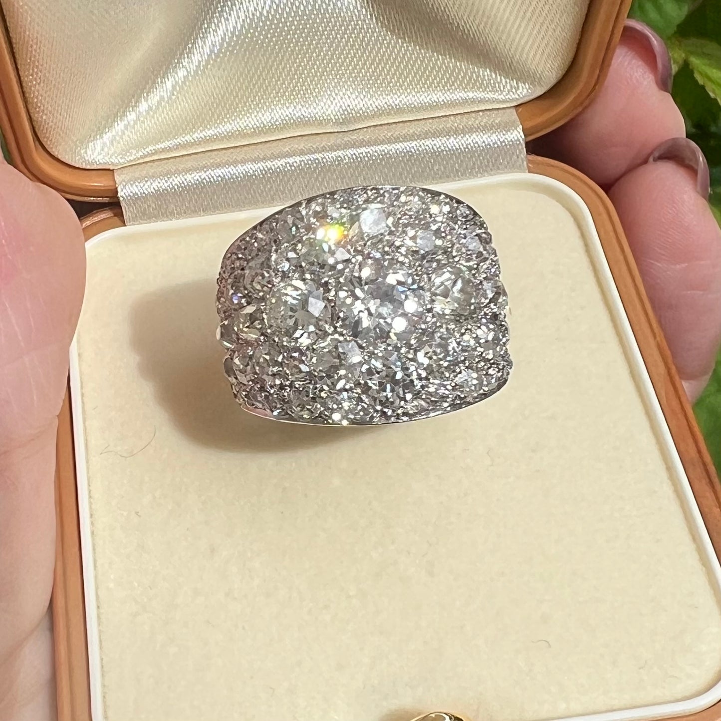 Platin-Bandring mit Altminendiamanten 7 ct GIA