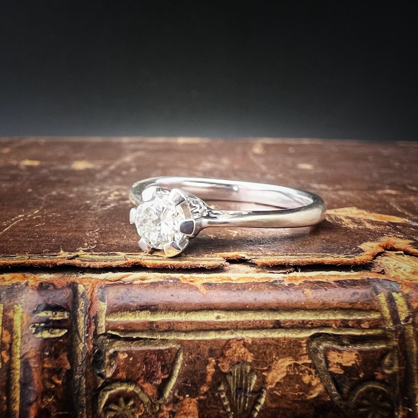 Solitärring aus 18 Karat Weißgold mit 0,33 Karat Diamant