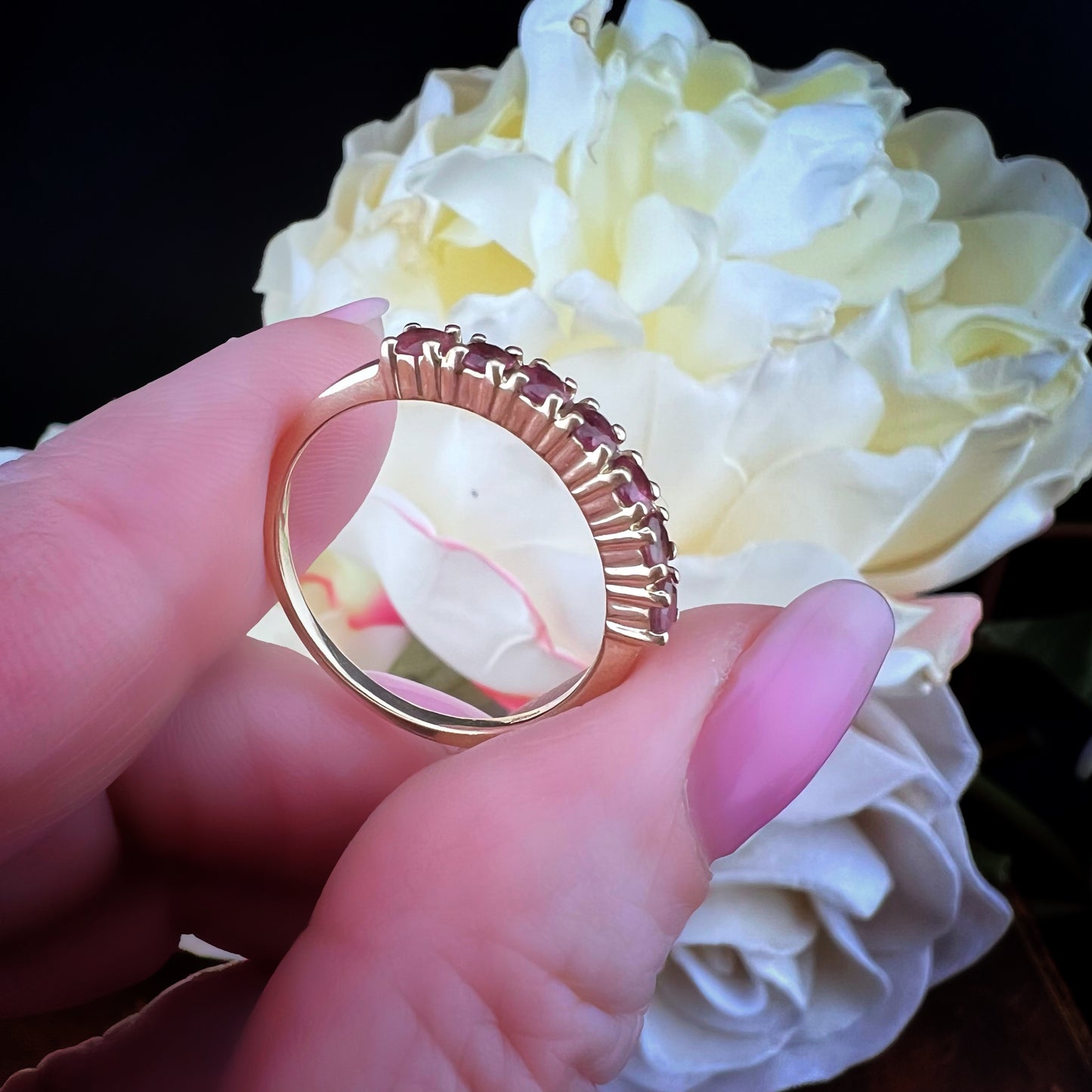 Anello Riviera Vintage con Granati - Birmingham