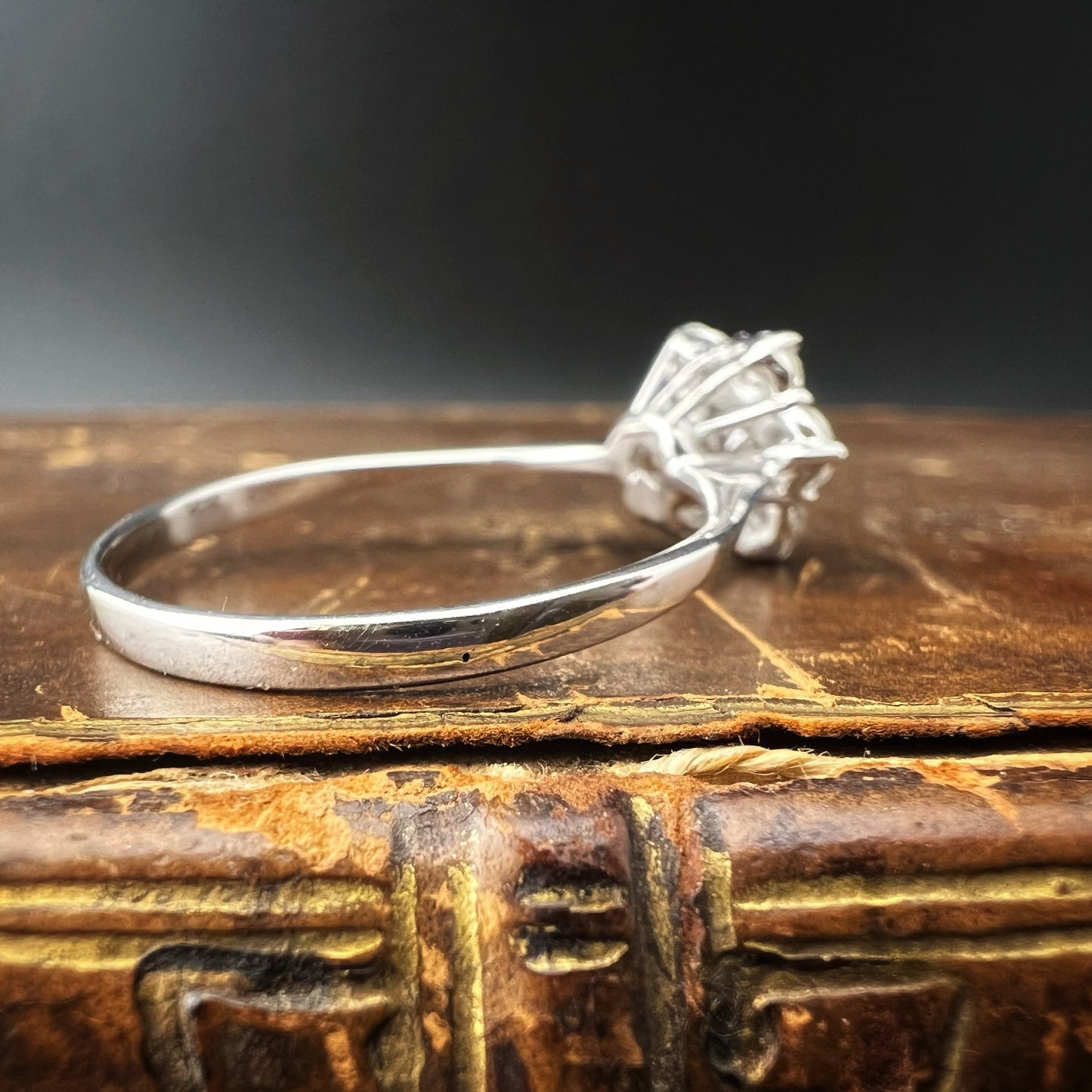 Gänseblümchenring aus 18 Karat Weißgold und Diamanten