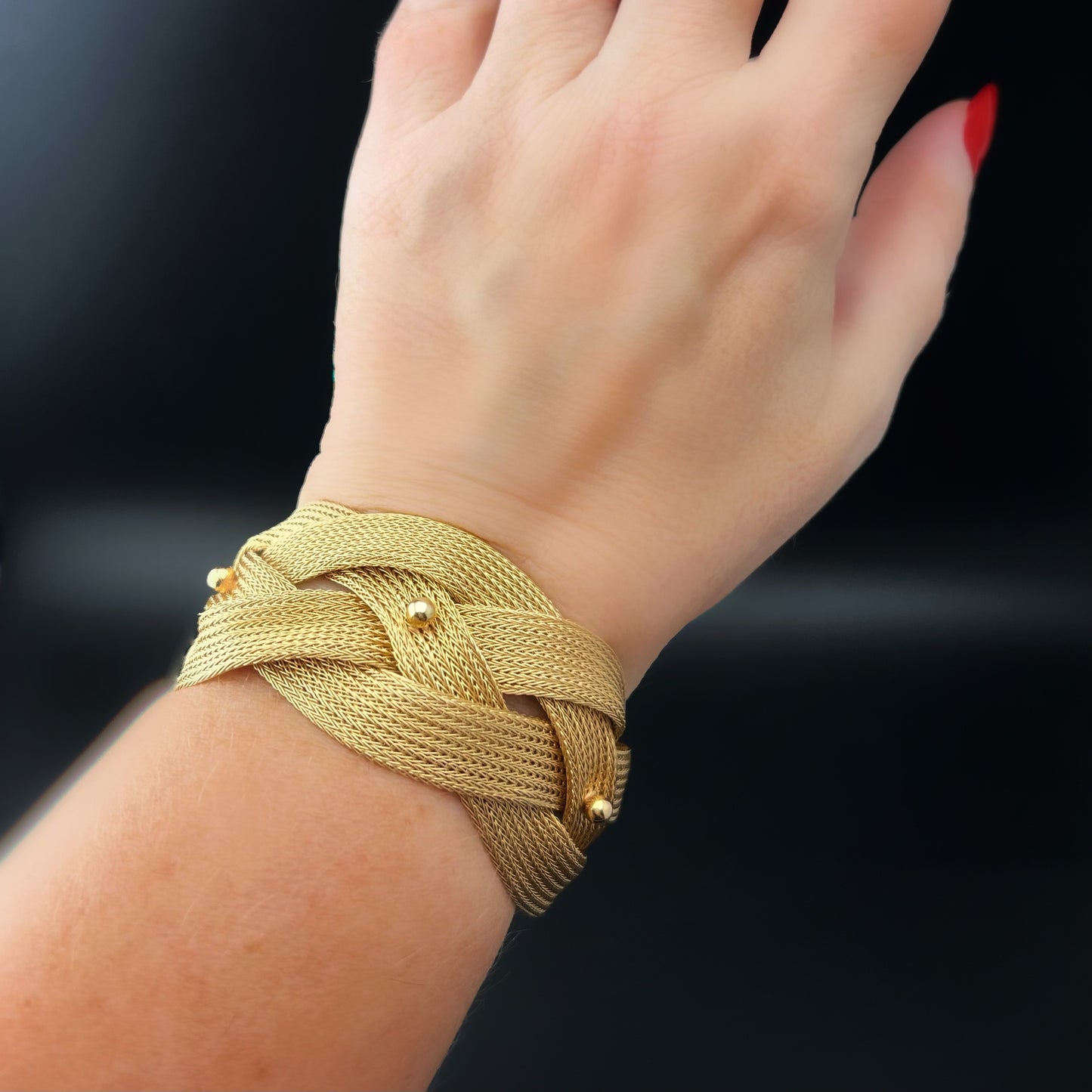 Importante bracciale italiano a treccia in oro 18 ct 63.1 grammi