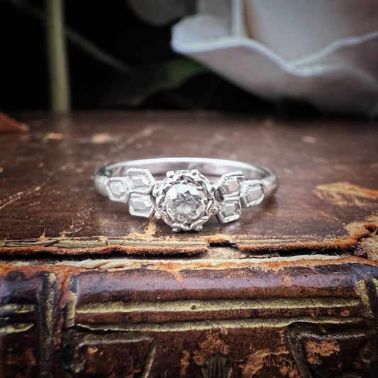 Early 1900s platinum and old mine diamond ring