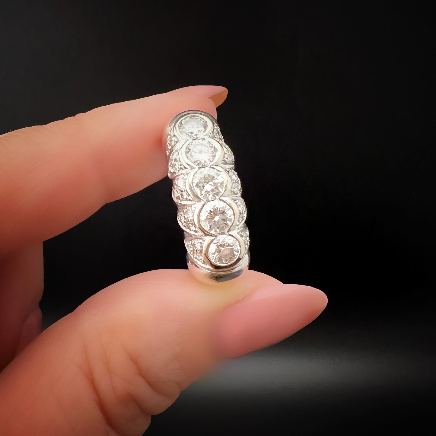 Riviera-Bandring aus 18 Karat Gold und Diamanten von insgesamt 1,40 Karat