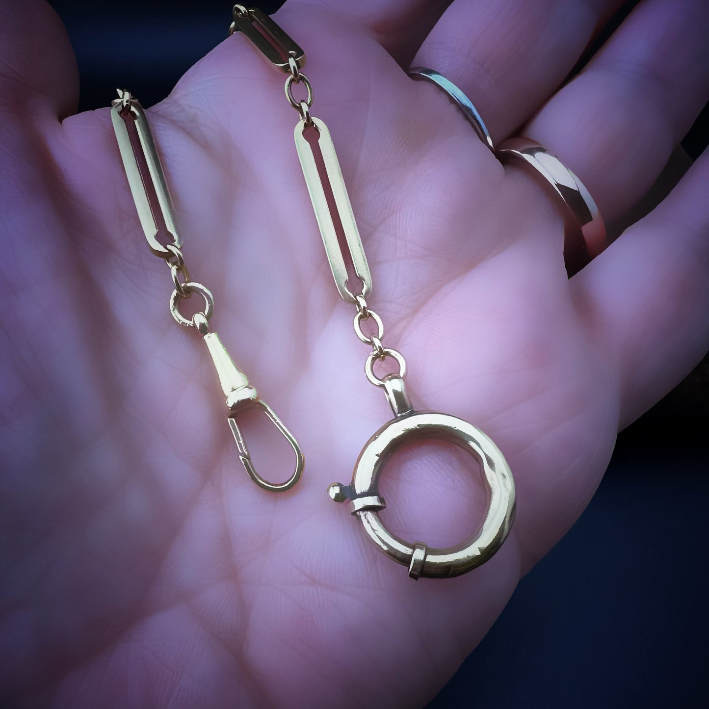 Antique 18K yellow gold watch chain