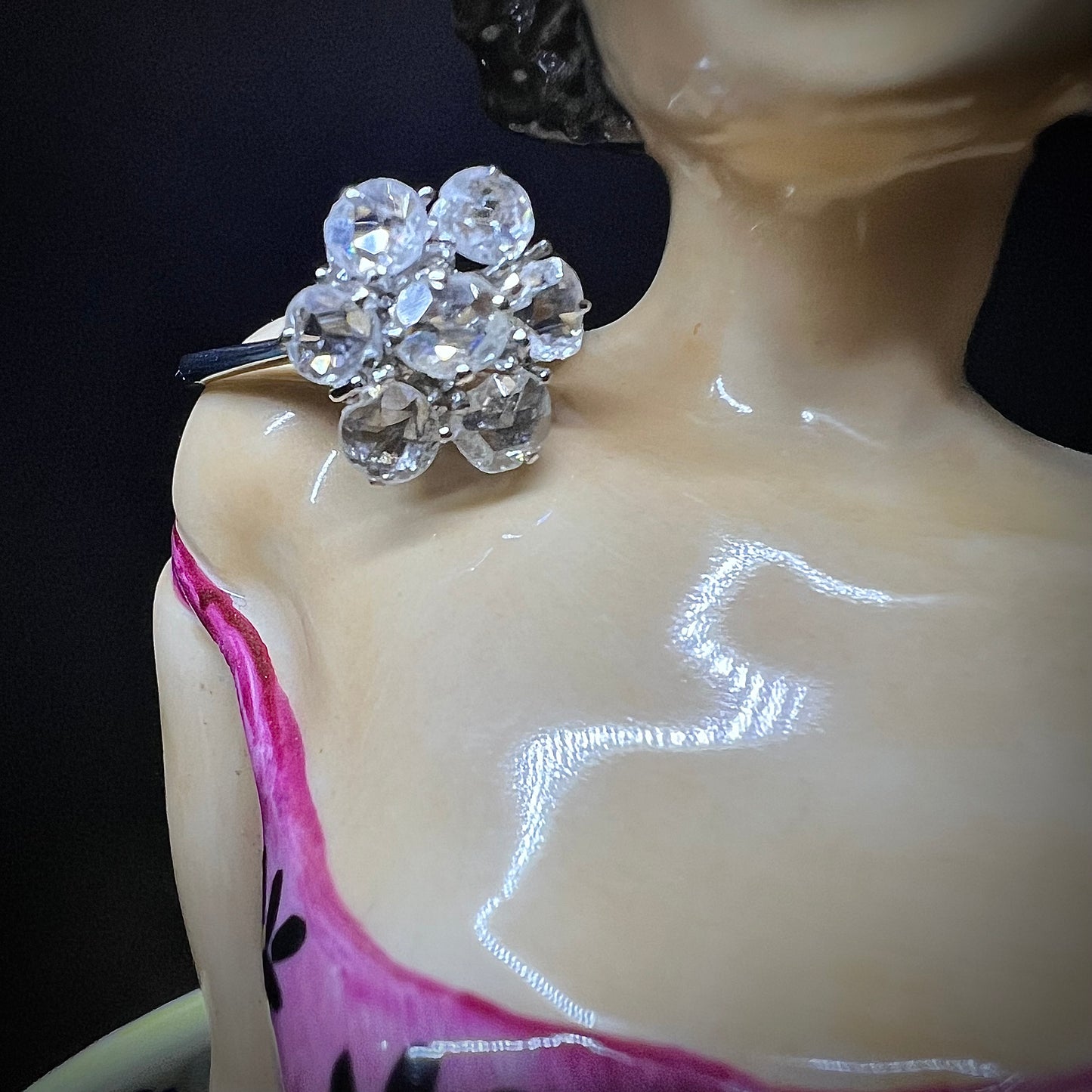 Gänseblümchenring aus 18 Karat Gold mit Rosettendiamanten – 1930er