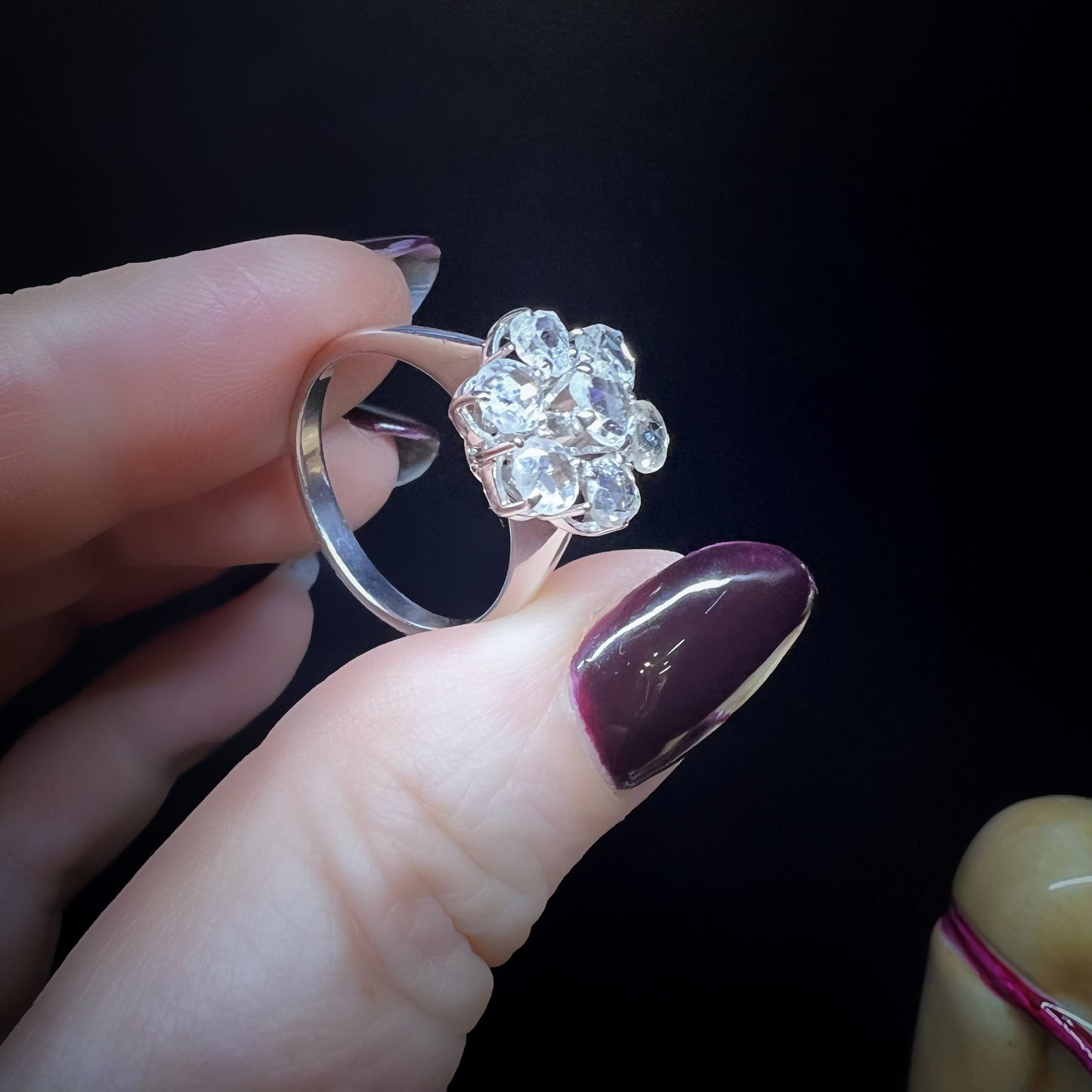 Gänseblümchenring aus 18 Karat Gold mit Rosettendiamanten – 1930er