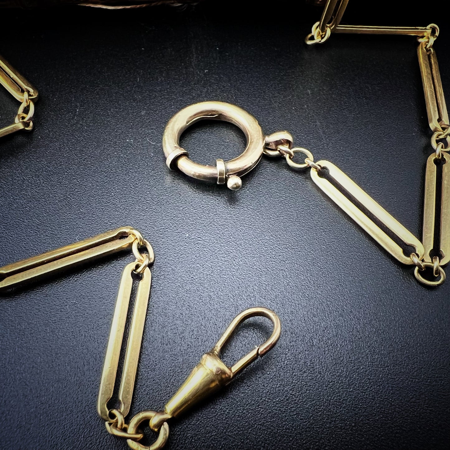 Antique 18K yellow gold watch chain