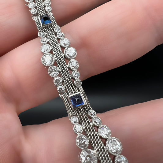 Armband aus Platin, Saphir und Diamanten, Frankreich, um 1913
