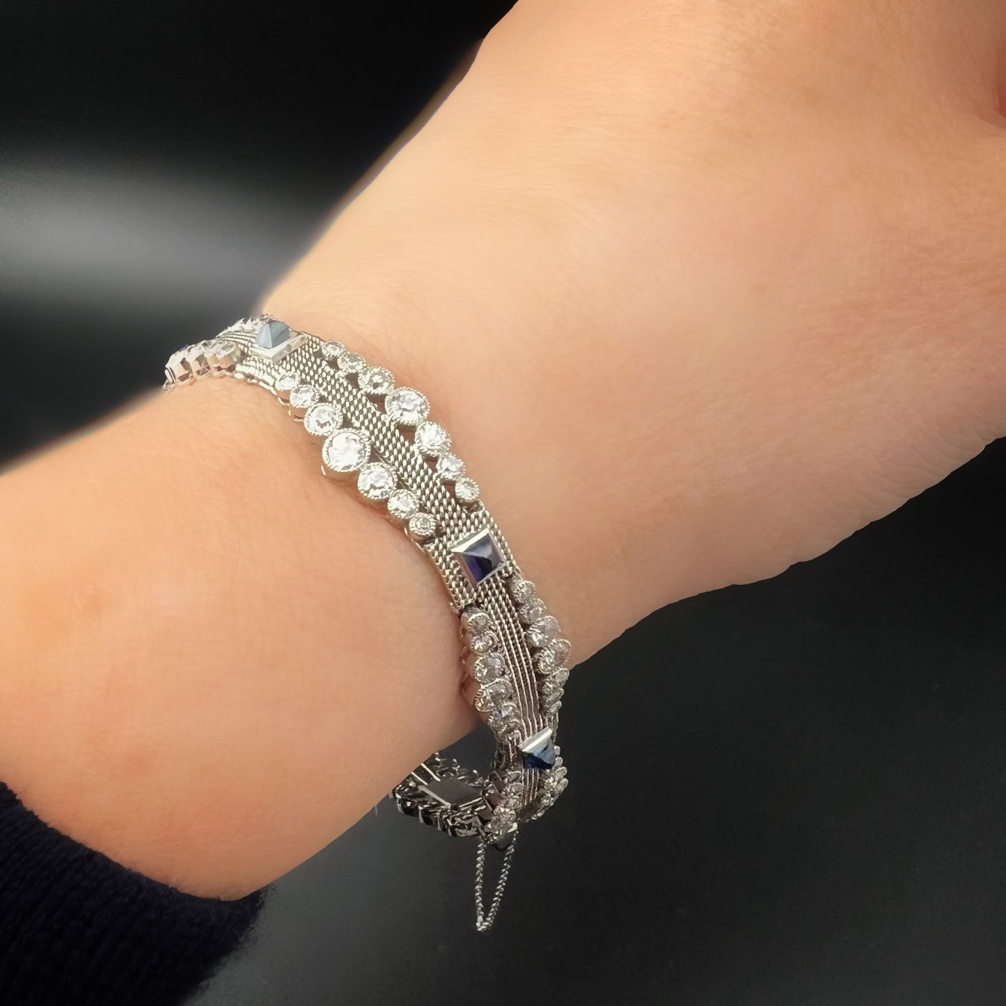 Armband aus Platin, Saphir und Diamanten, Frankreich, um 1913