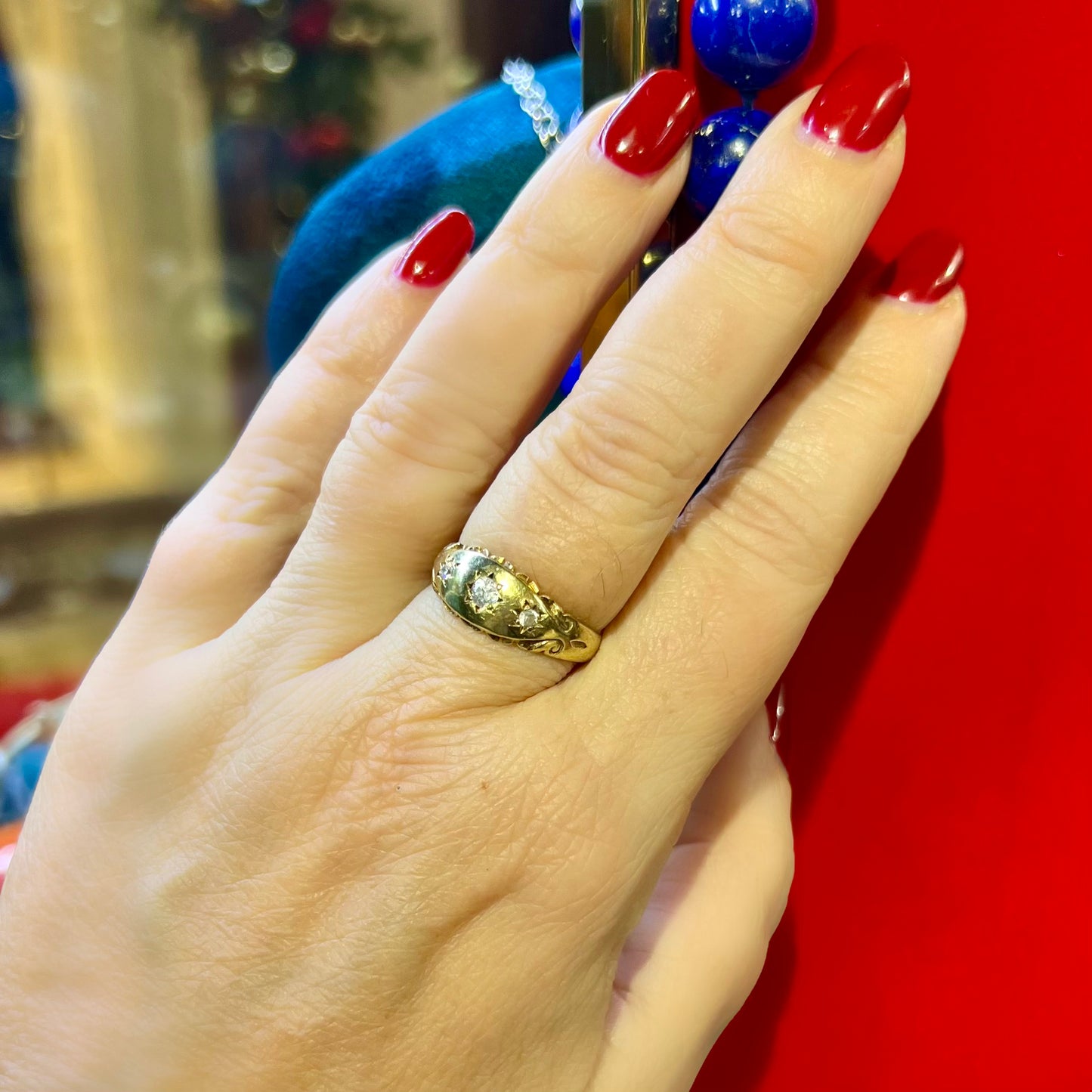 Gypsy-Bandring mit farblosem Quarz