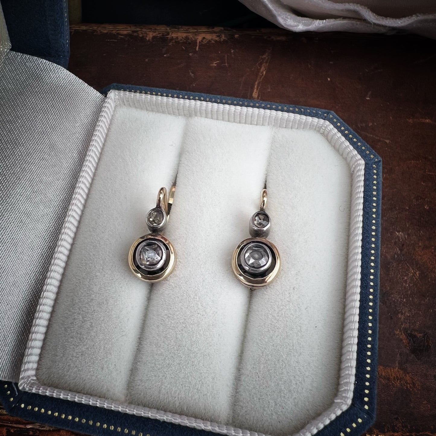 Vintage gold and diamond earrings – 1940s