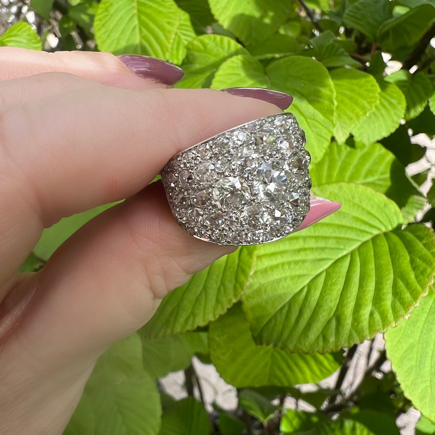 Platin-Bandring mit Altminendiamanten 7 ct GIA