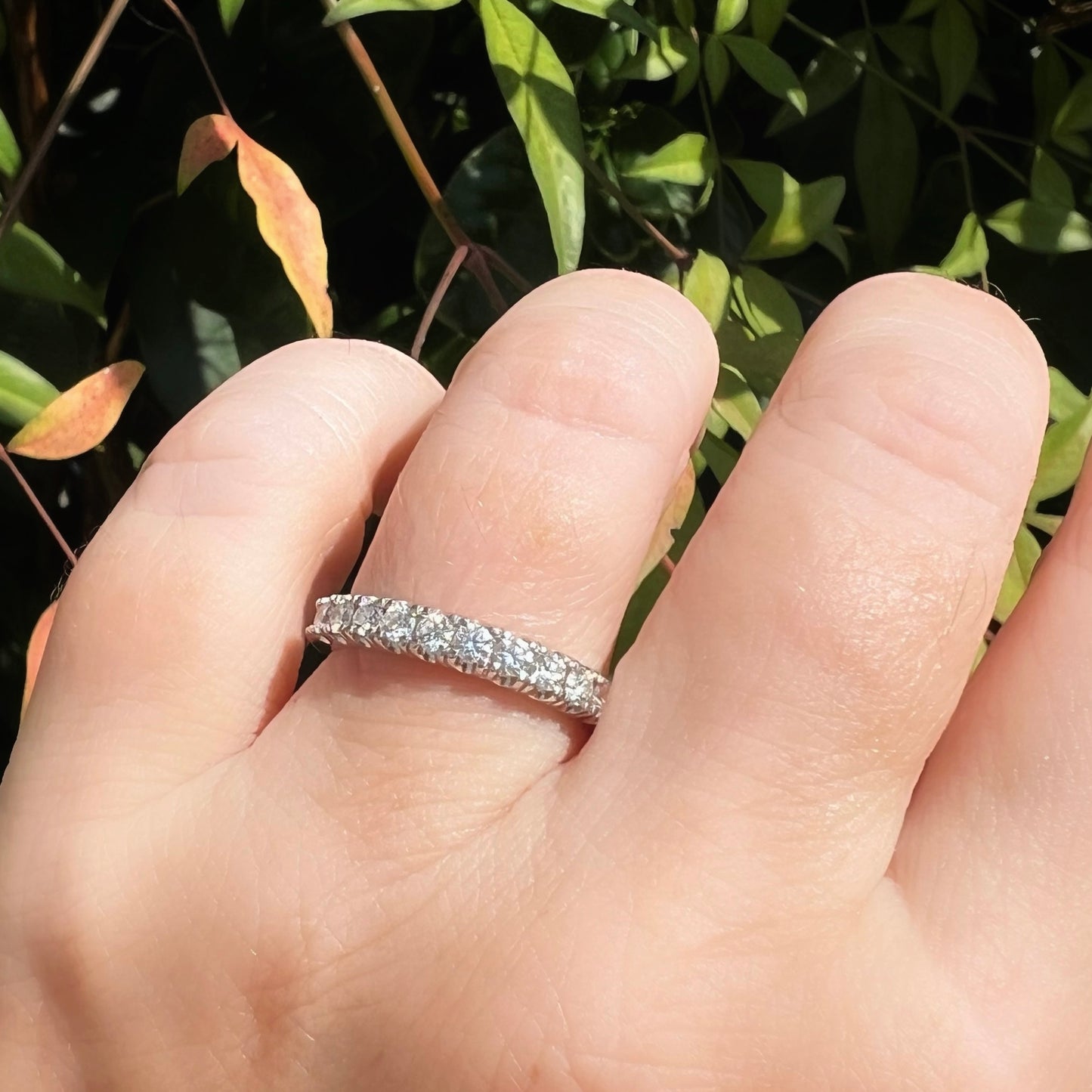 18k white gold Riviera wedding ring with 11 certified IF/VS G/H diamonds