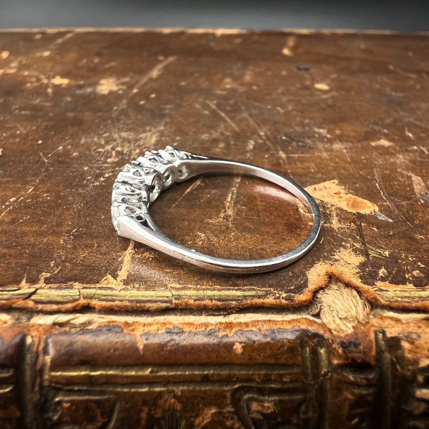 Platinum Ring with Old Mine Cut Diamonds