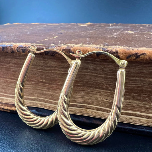 Pair of Vintage English 9ct Gold Earrings