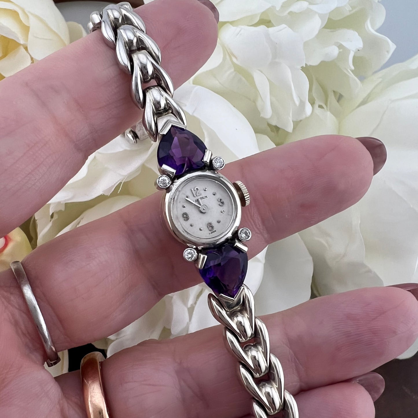 Orologio da cocktail Blancpain in oro, ametiste, diamanti