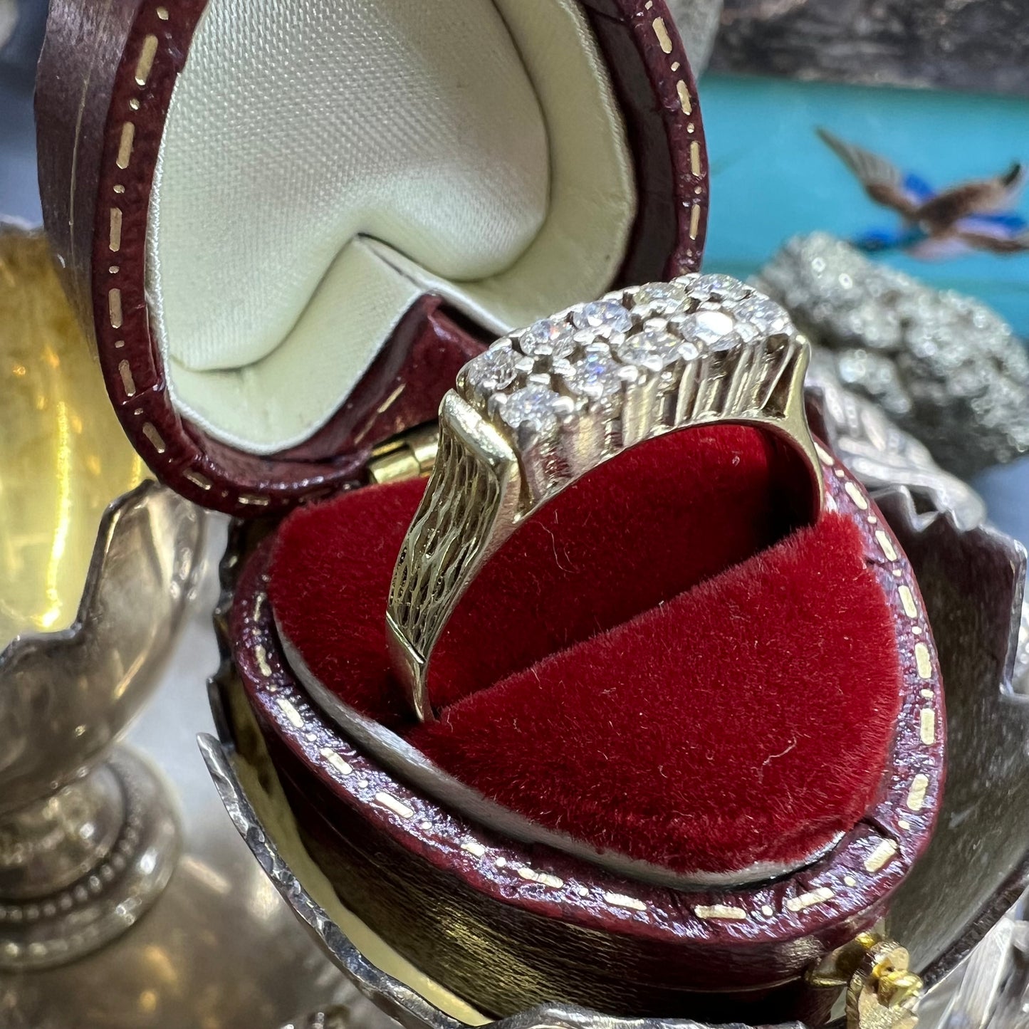 Riviére in yellow gold with a double row of diamonds