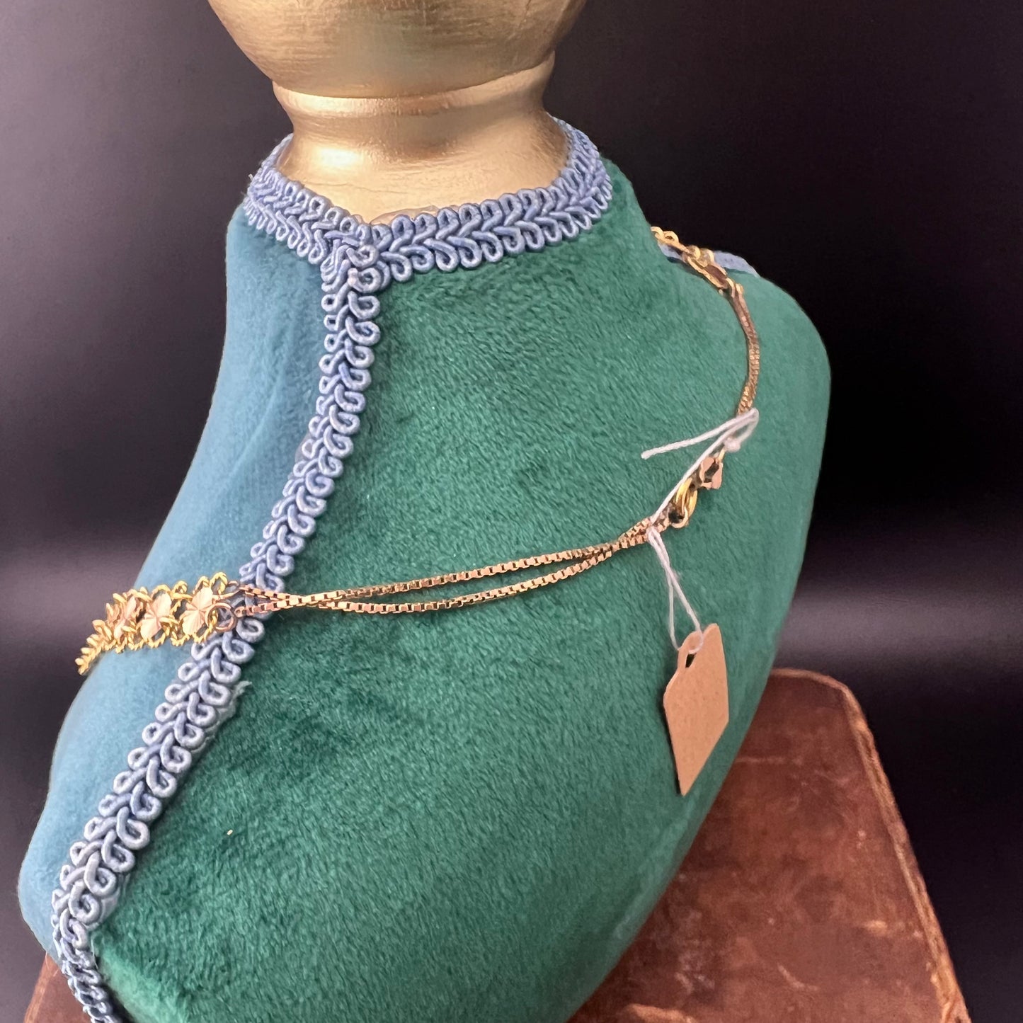 14K yellow gold necklace with gold “sequin” link