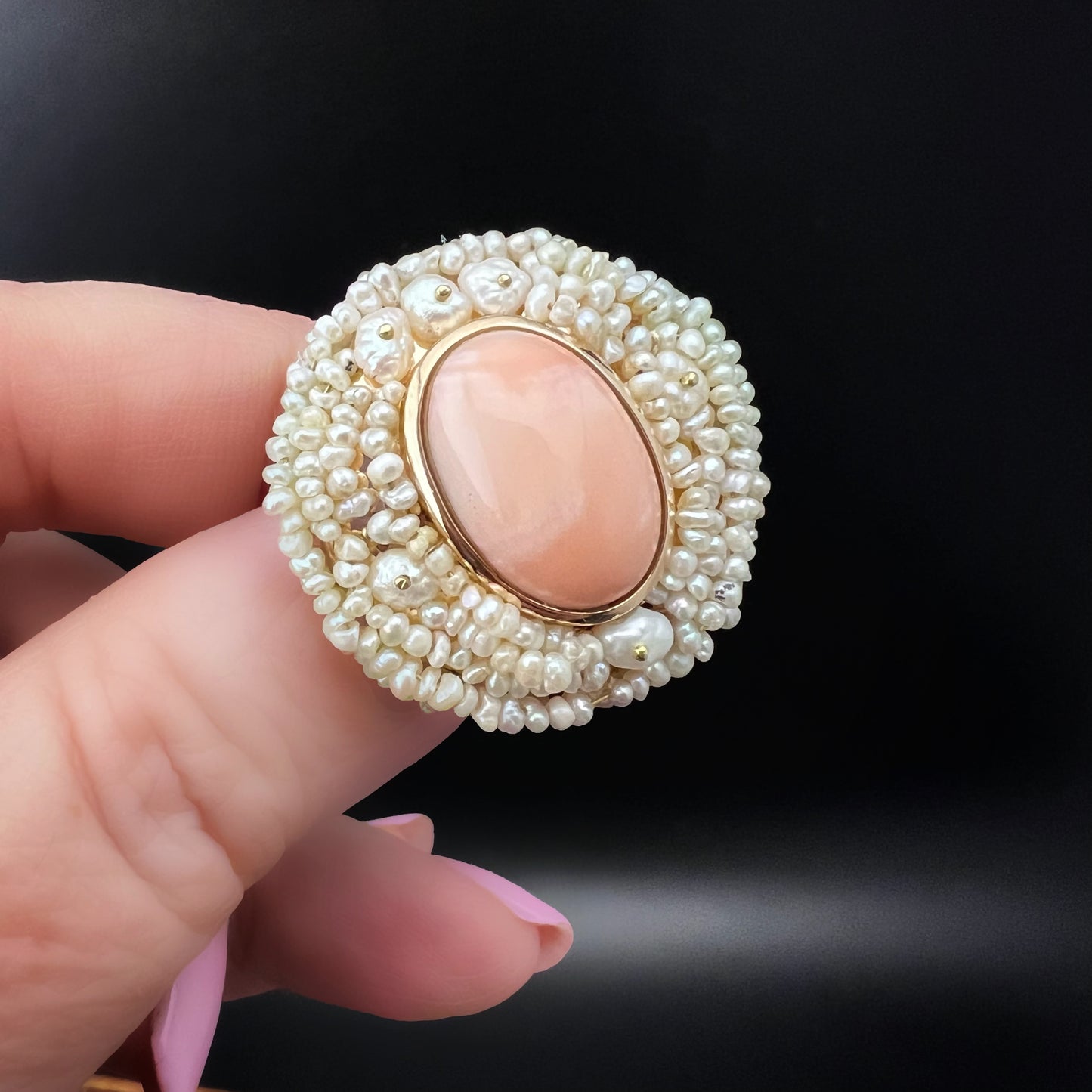 Gold, coral, and natural pearl earrings. Italy, c. 1950.