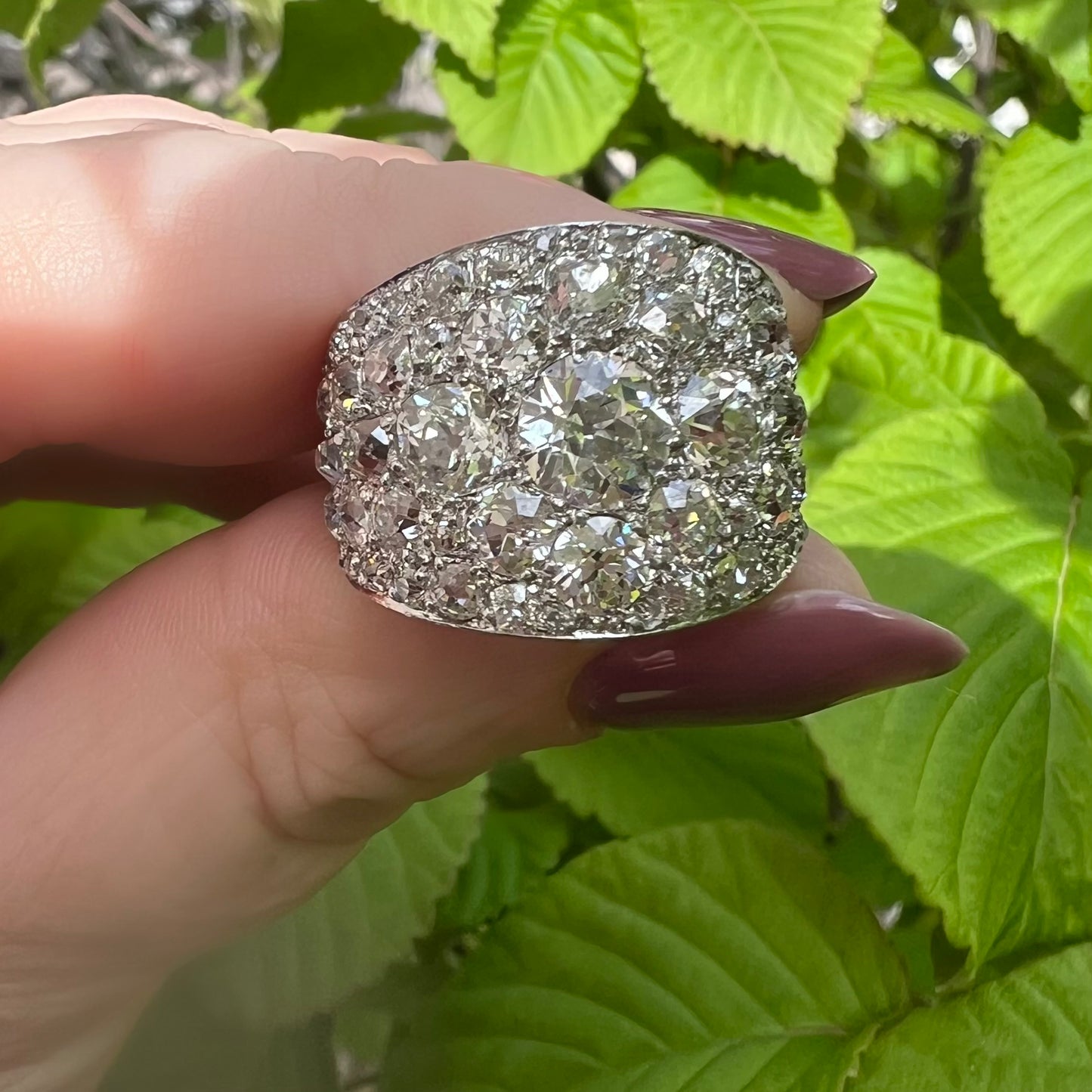 Platin-Bandring mit Altminendiamanten 7 ct GIA