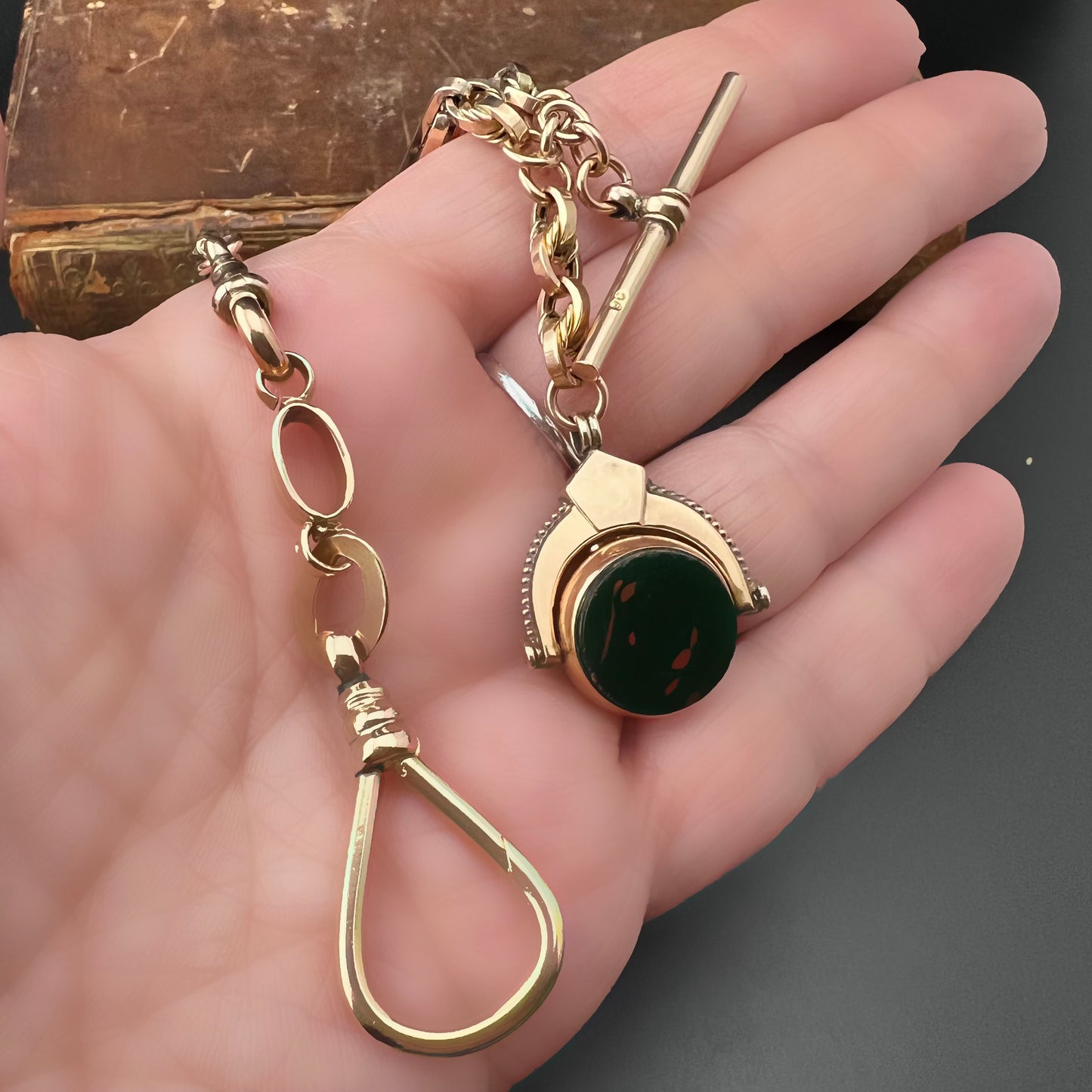 Antique 14-karat gold watch chain from Vienna, late 19th century