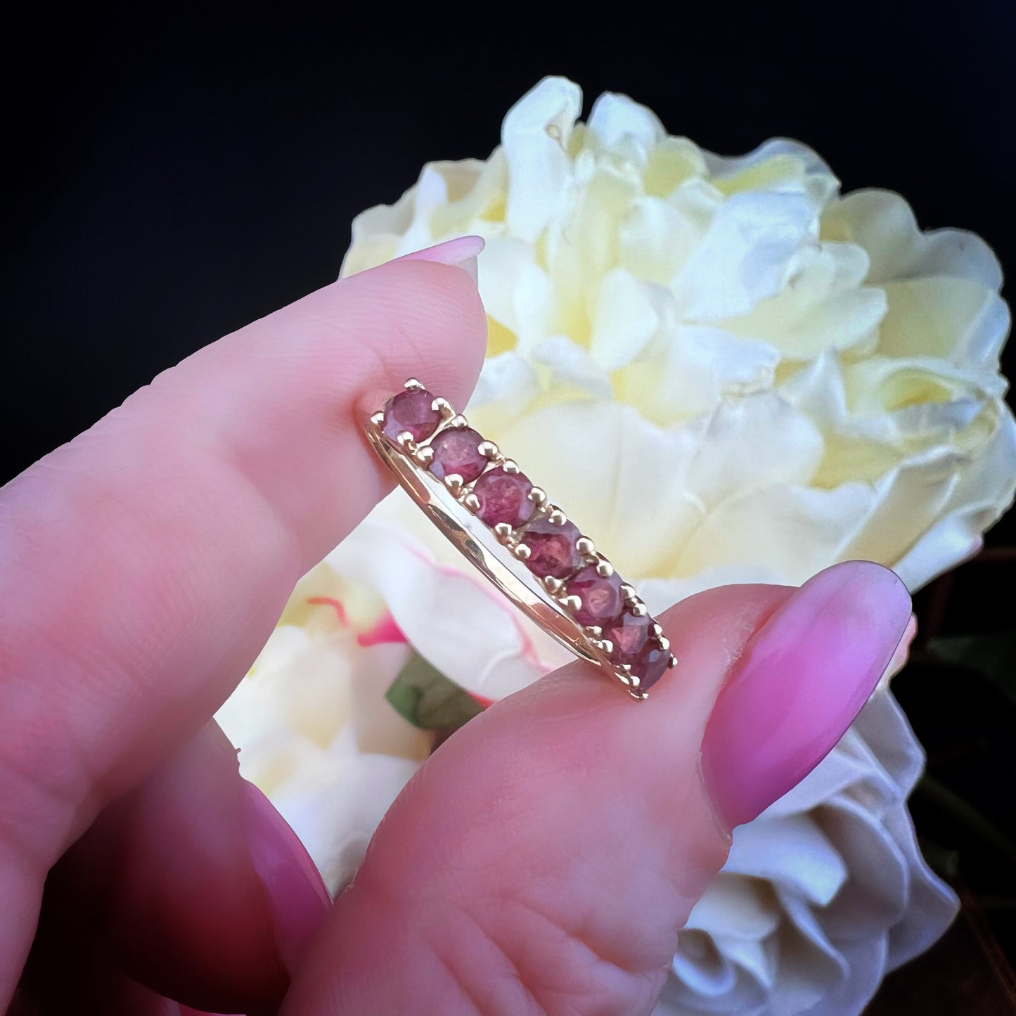 Anello Riviera Vintage con Granati - Birmingham
