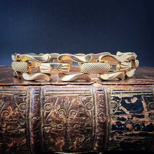 18 Karat Goldarmband aus den 1950er Jahren mit FOB-Signatur