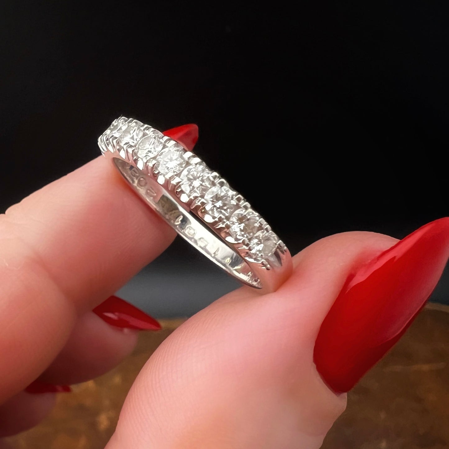 18k white gold Riviera wedding ring with 11 certified IF/VS G/H diamonds