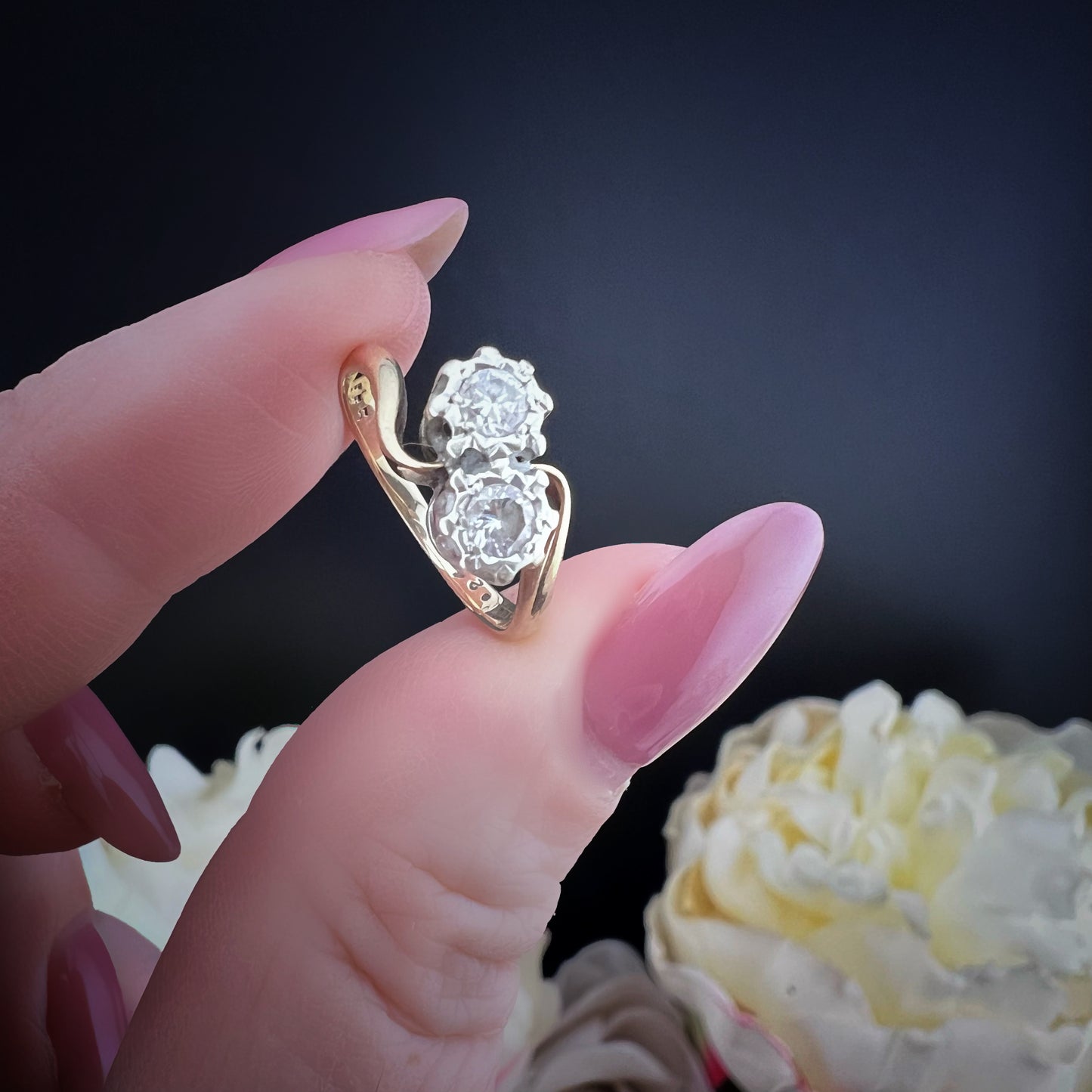 Toi et moi Ring mit zwei Diamanten