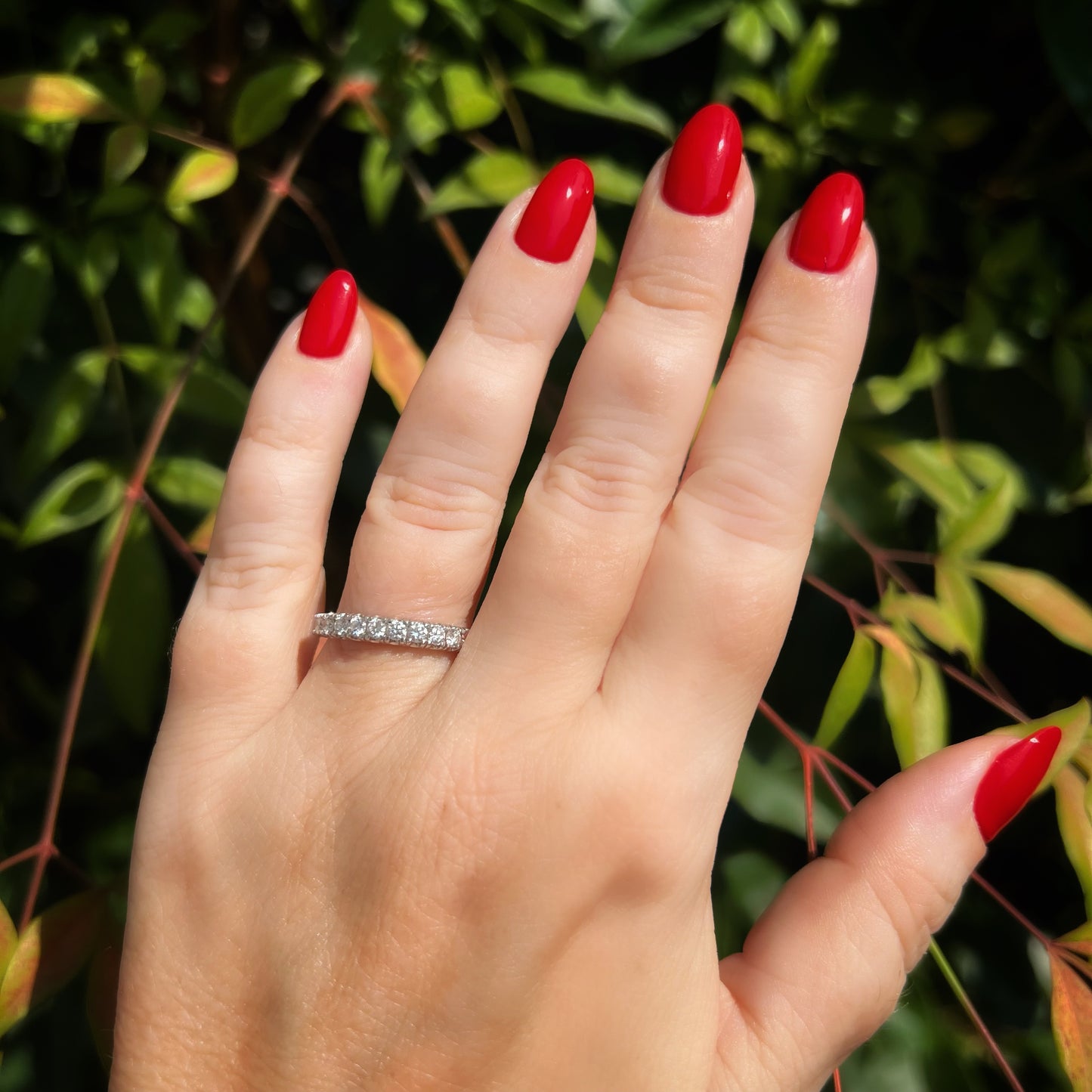 18k white gold Riviera wedding ring with 11 certified IF/VS G/H diamonds