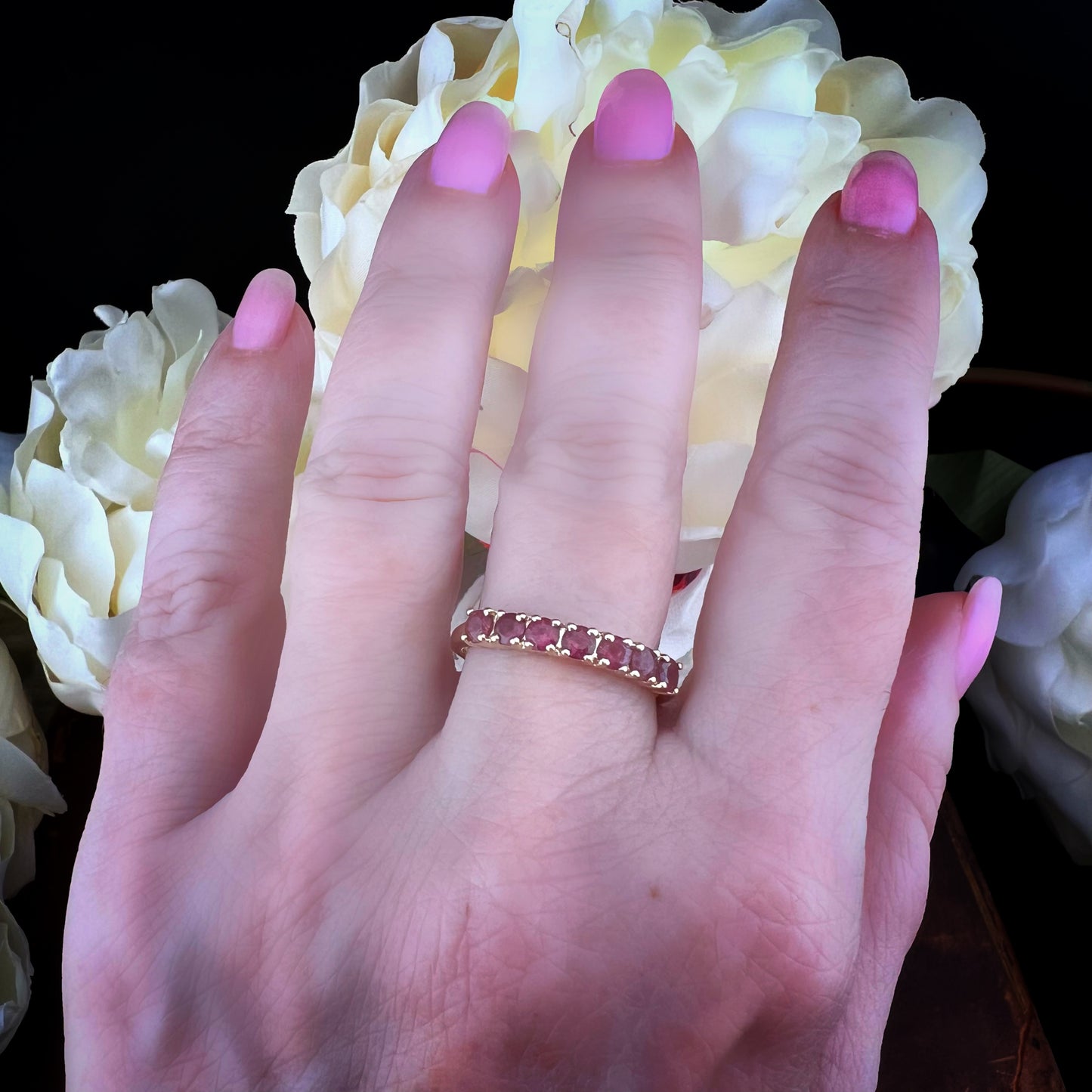 Anello Riviera Vintage con Granati - Birmingham