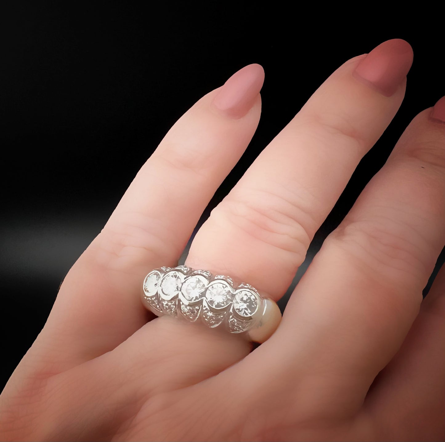 Riviera-Bandring aus 18 Karat Gold und Diamanten von insgesamt 1,40 Karat