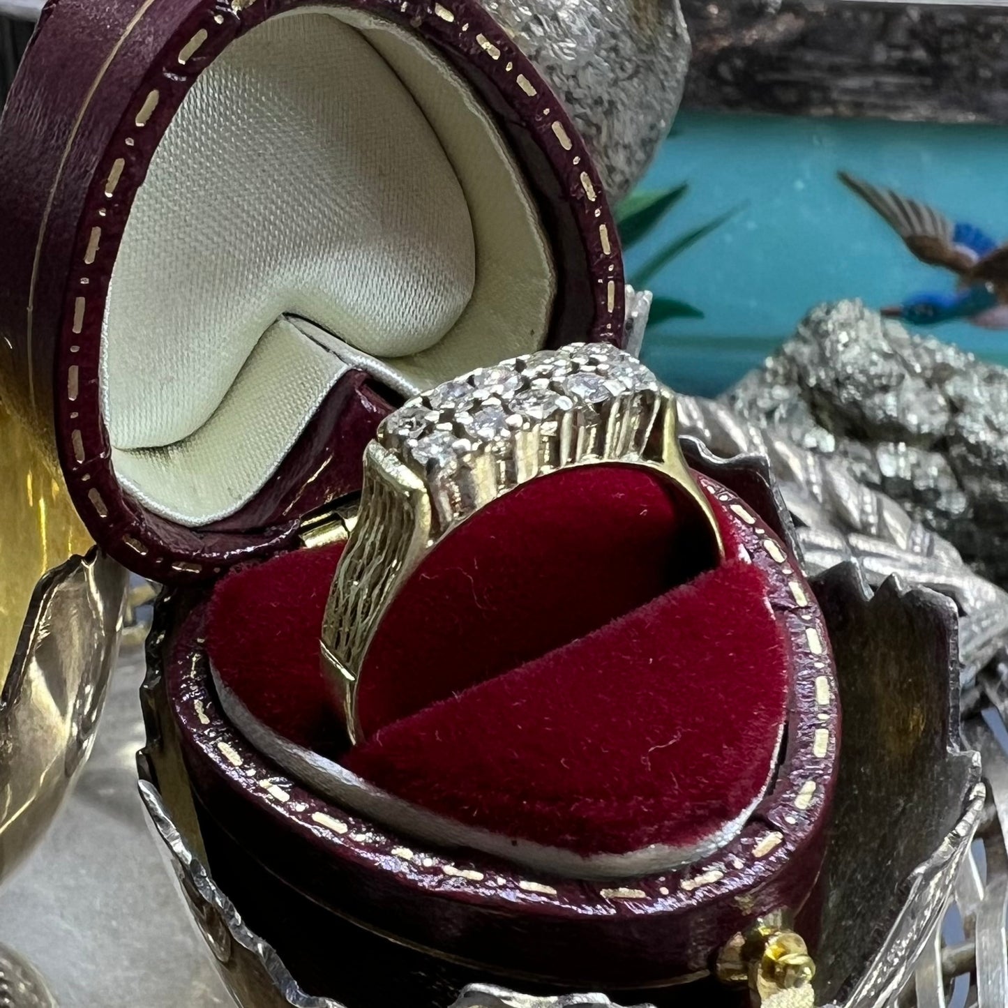 Riviére in yellow gold with a double row of diamonds