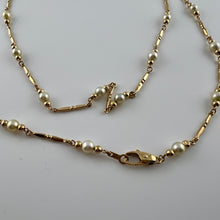 Carica l&#39;immagine nel visualizzatore di Gallery, Collana vintage cm 91 in oro con perline coltivate

