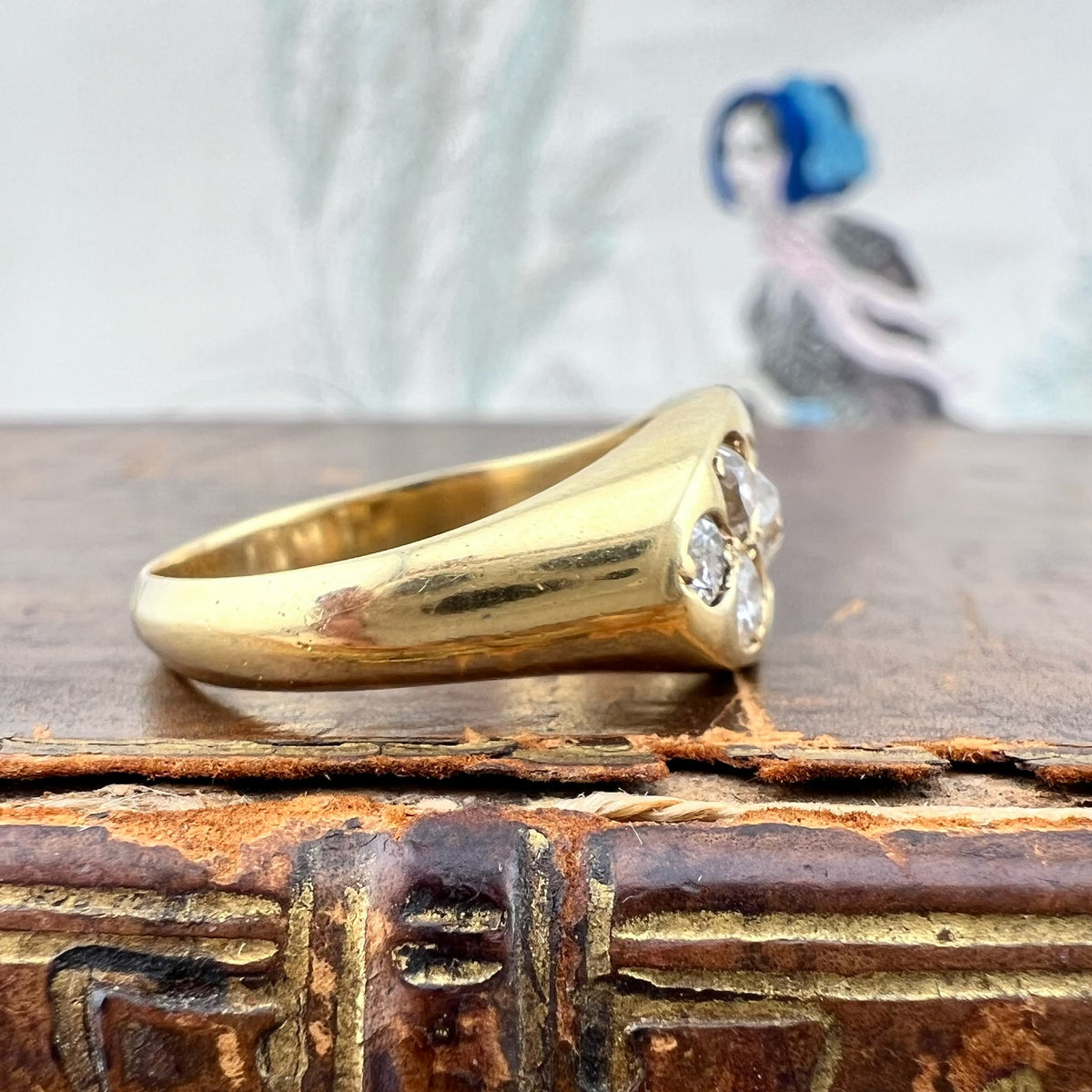 Anello con 7 diamanti old mine – Europa, fine Ottocento/primi Novecento