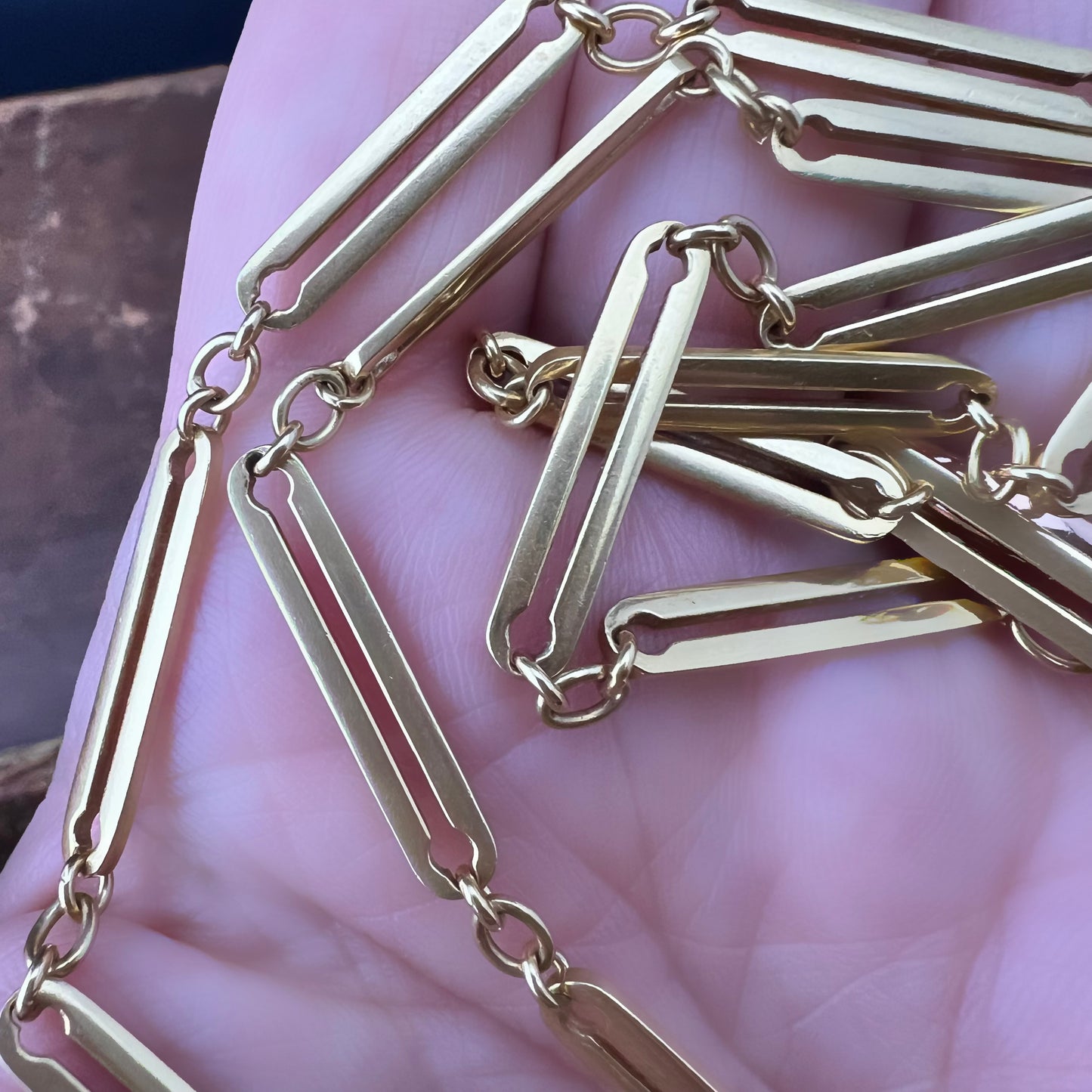 Antique 18K yellow gold watch chain