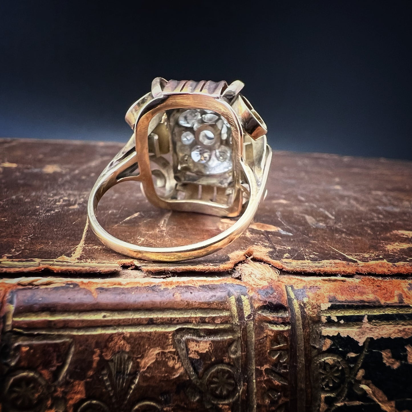 Antique 14K gold ring with diamonds - Early 1900s