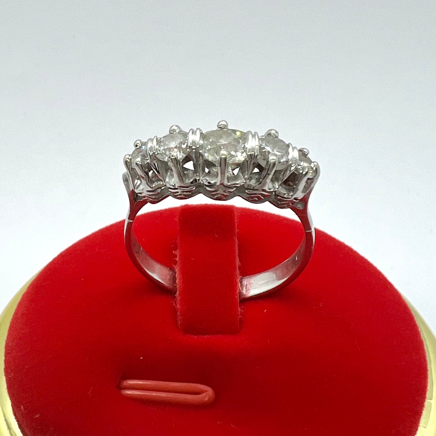 Wedding ring with five old mine diamonds, total estimated 1 ct