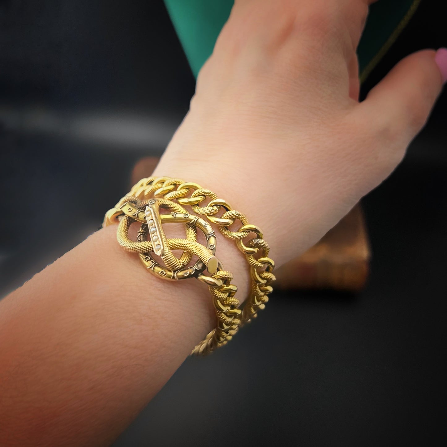 Collana-bracciale borbonico in oro 14 ct