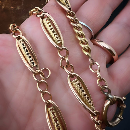 Antike 9ct Gold Uhrenkette