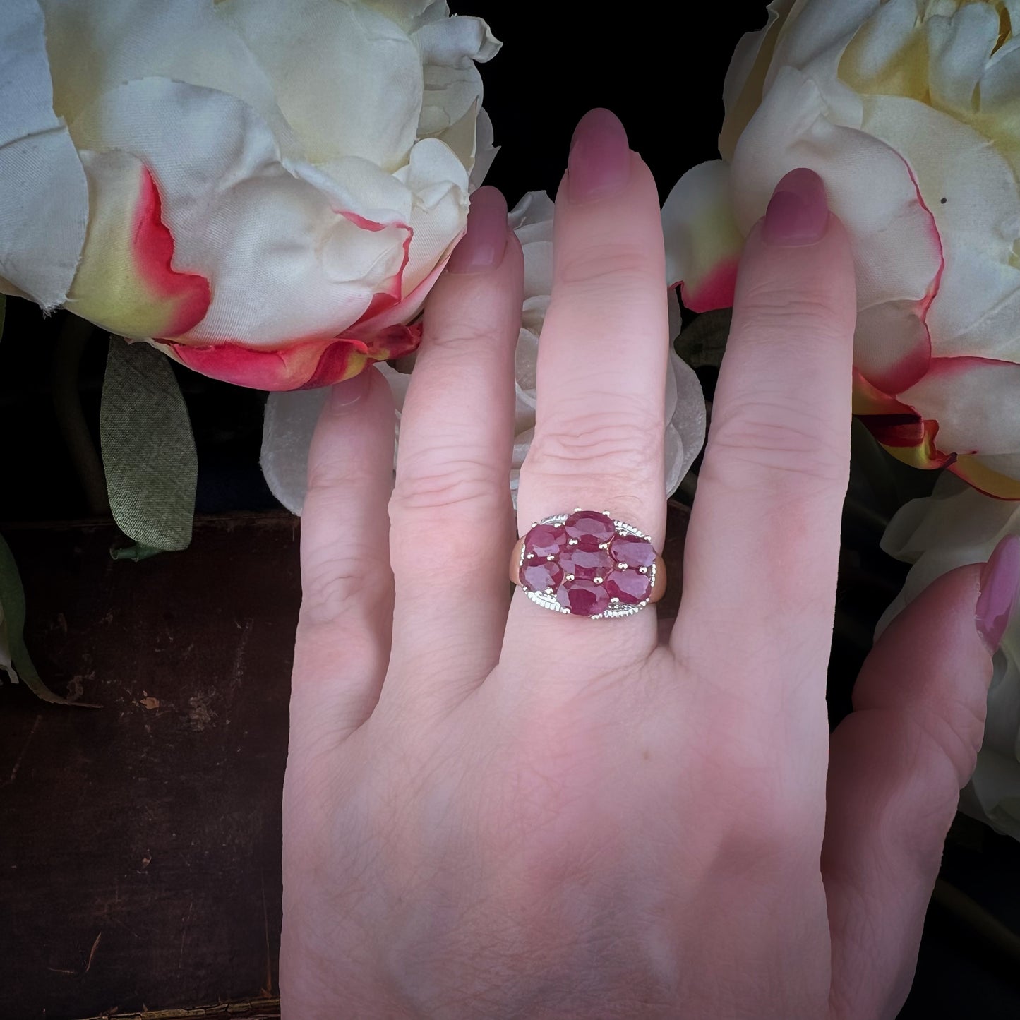 Ruby Daisy Ring