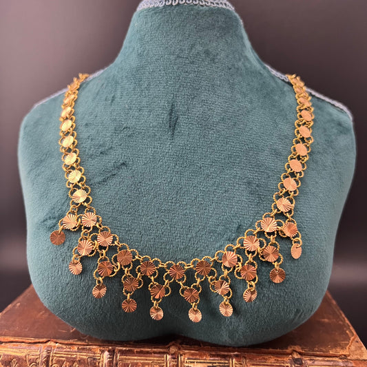 Halskette aus 14 Karat Gelbgold mit goldenem „Pailletten“-Glied