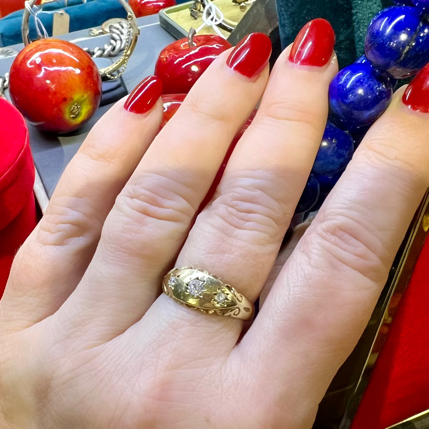 Gypsy-Bandring mit farblosem Quarz