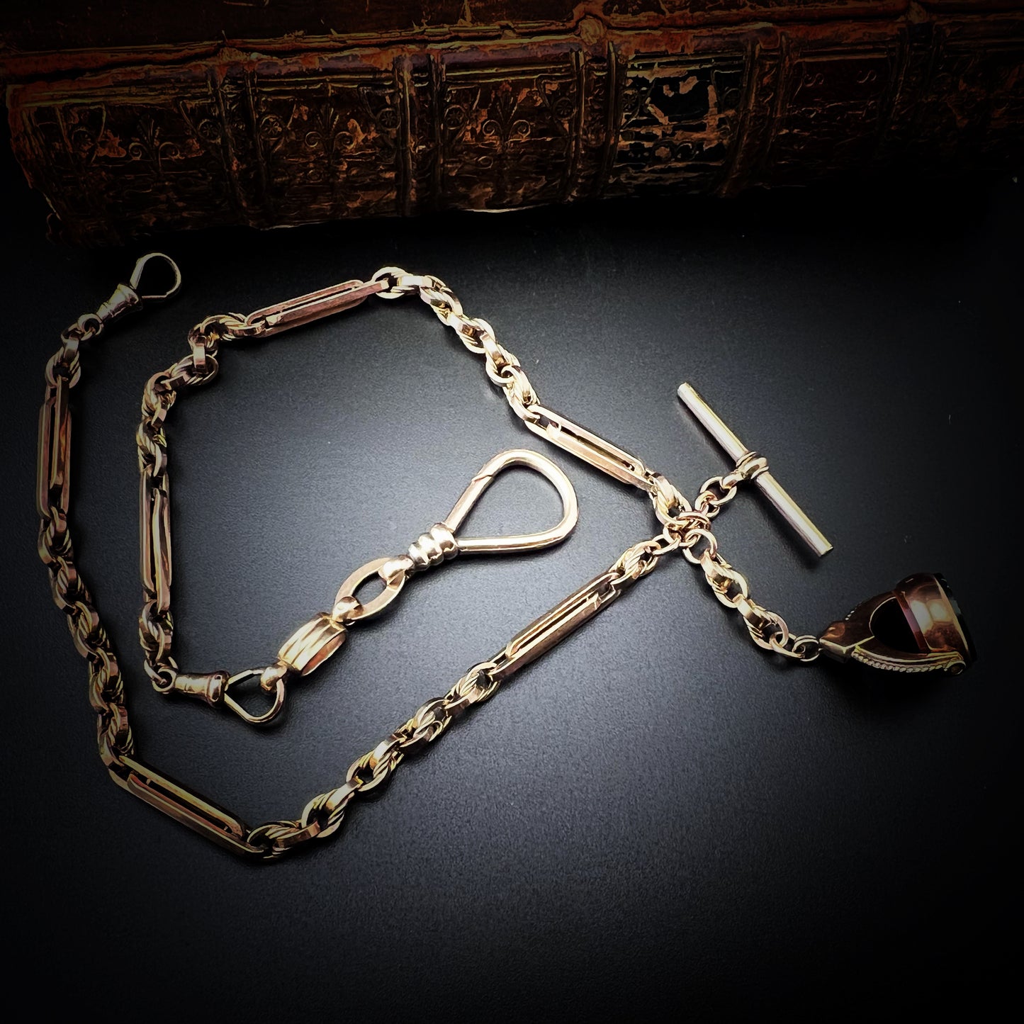 Antique 14-karat gold watch chain from Vienna, late 19th century